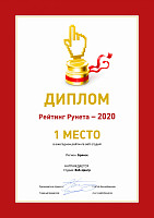1 МЕСТО в ежегодном рейтинге веб-студий, регион Брянск
